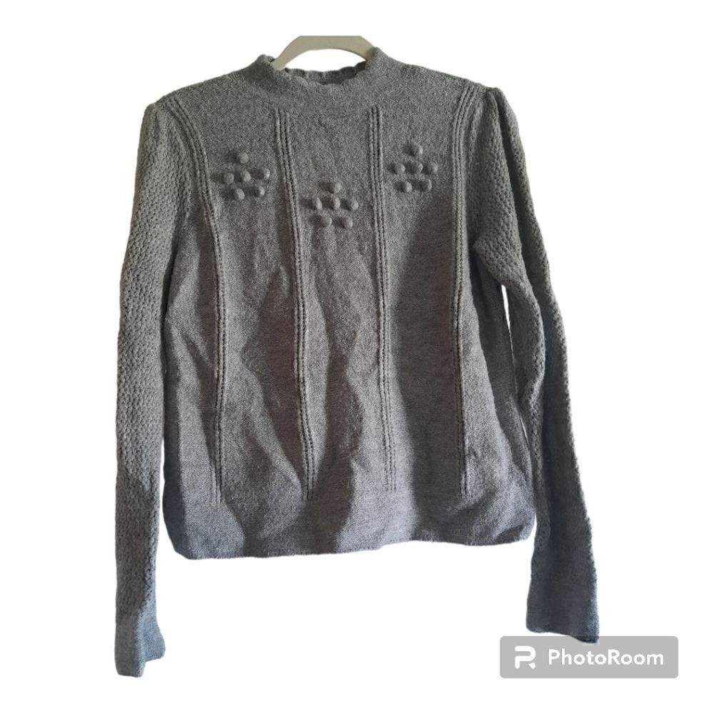 Lauren Conrad Metallic Knit Pompom Popcorn Sweater